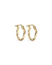 10mm Square Twist Hoop Earrings 10kt Yellow Gold