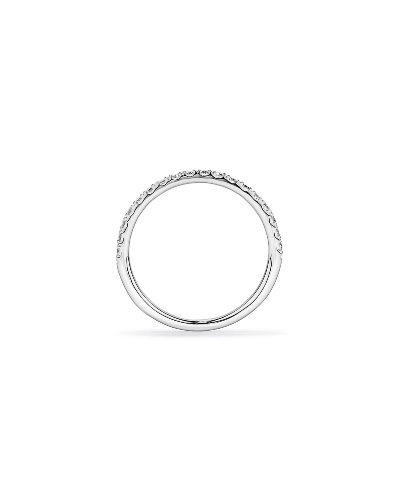Alliance en or blanc 14 carats sertie d'un diamant rond brillant de synthèse 0,34 carat