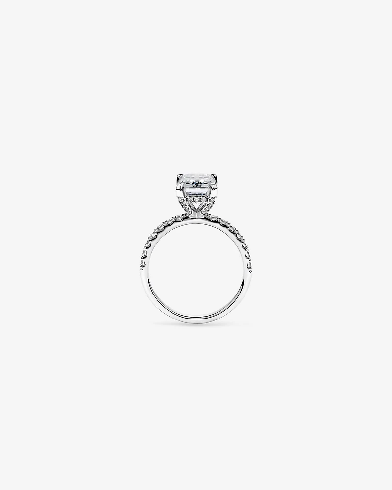 3.50 Carat TW Emerald Cut Laboratory-Grown Diamond Engagement Ring in 18kt White Gold