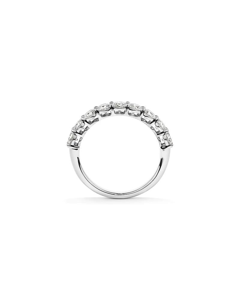 Bague de mariage ronde TW 1,30 carat en diamant brillant cultivé laboratoire or blanc 14 carats