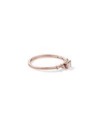 0.20TW Emerald Cut and Round Brilliant Laboratory-Grown Diamond Promise Ring 10kt Rose Gold
