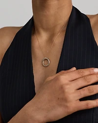 0.11 Carat TW Diamond Triple Circle Crossover Pendant Necklace in Sterling Silver & 10kt Yellow Gold