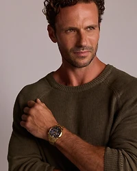 Men's Solar Chronograph Watch in Gold Tone Stainless Steel