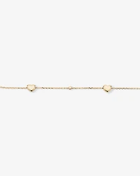 50cm (20") Heart and Bead Station Necklace in 10kt Yellow Gold
