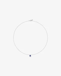 Created Sapphire & 0.14TW Laboratory-Grown Diamonds Halo Gift Set in Sterling Silver