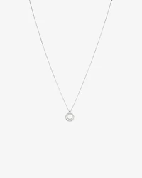 Fine Double Circle Diamond Pendant in Sterling Silver