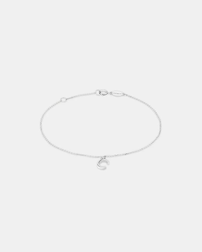 Bracelet à initiale « C » en argent