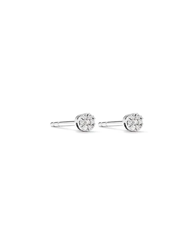 Round Diamond Cluster Stud Earrings in 10kt White Gold