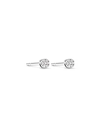 Round Diamond Cluster Stud Earrings in 10kt White Gold