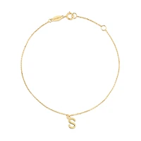 19cm (7.5") S Initial Bracelet in 10kt Yellow Gold