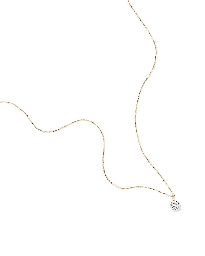 1.00 Carat TW Diamond Solitaire Pendant in 18kt Yellow Gold