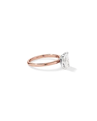 Bague de fiançailles solitaire en diamant de laboratoire TW Radiant de 1,25 carat en or rose et blanc 14 carats