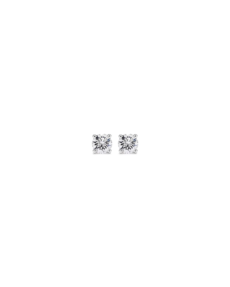 0.60 Carat TW Round Brilliant Laboratory-Grown Diamond Solitaire Stud Earrings in 10kt White Gold
