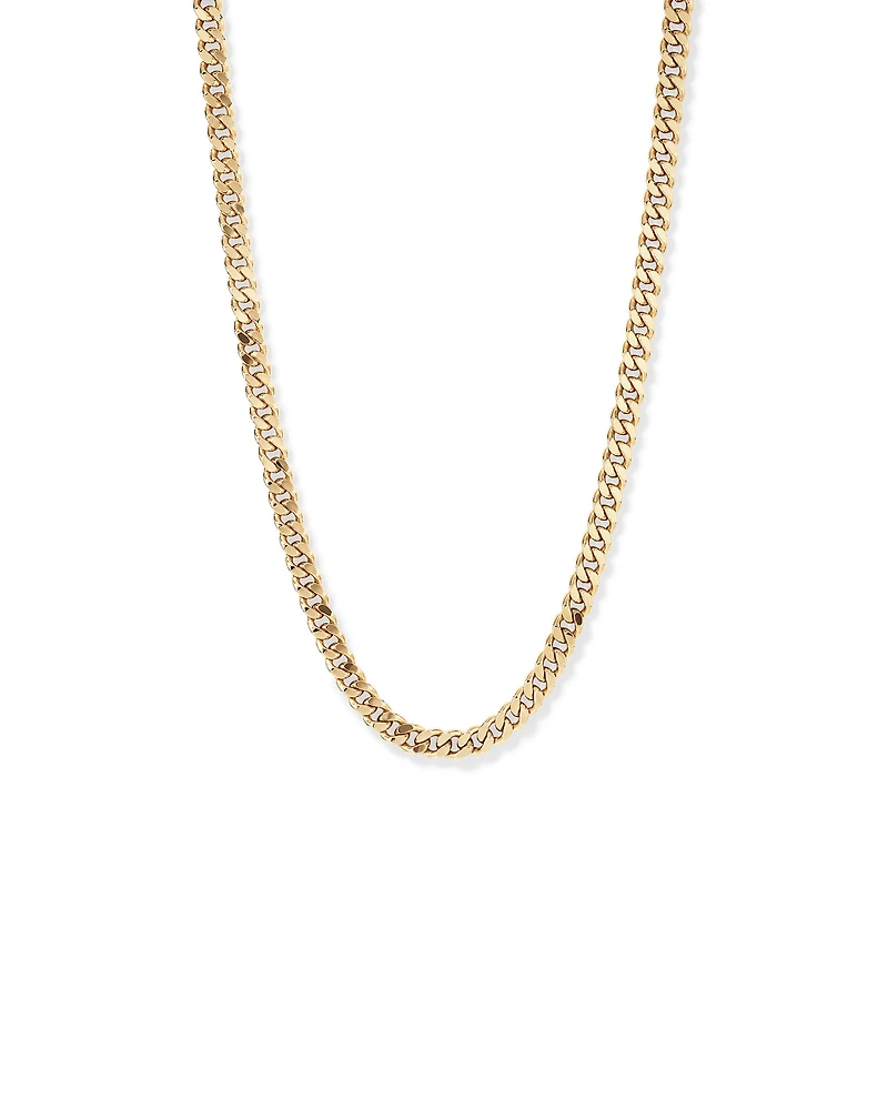 60cm (22") 9mm Width Semi Solid Diamond Cut Curb Chain in 10kt Yellow Gold