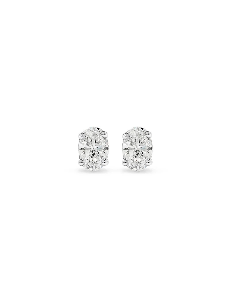 0.50TW Lab Diamond Oval Stud Earrings in Silver