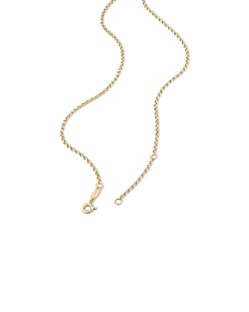 45cm (18") 1mm-1.5mm Width Diamond Cut Belcher Chain in 18kt Yellow Gold