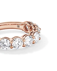 Alliance en or rose 14 carats sertie d'un diamant rond brillant de 2,74 carats, cultivé laboratoire