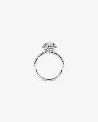 3.60 Carat TW Pear Cut Laboratory-Grown Diamond Halo Engagement Ring in 18kt White Gold