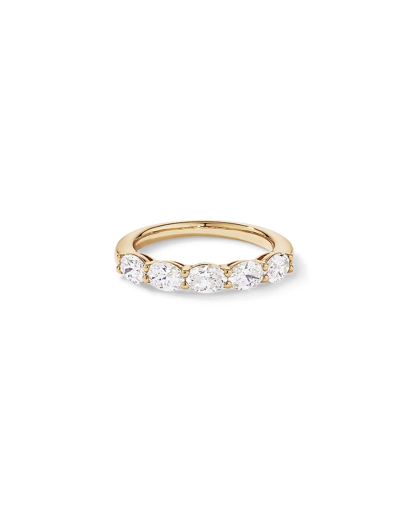 1.25 Carat TW East-West Oval Laboratory-Grown Diamond Wedding Ring 14kt Yellow Gold