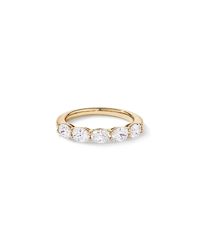 1.25 Carat TW East-West Oval Laboratory-Grown Diamond Wedding Ring 14kt Yellow Gold