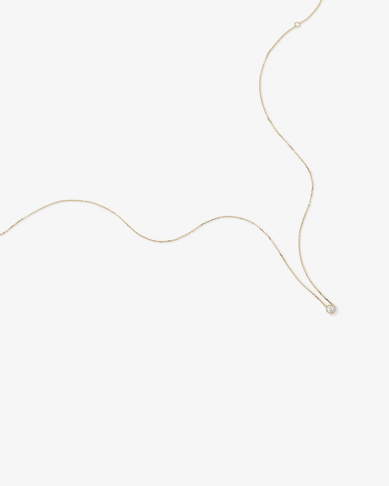 0.25 Carat TW Round Brilliant Diamond Bezel Set Pendant in 18kt Yellow Gold