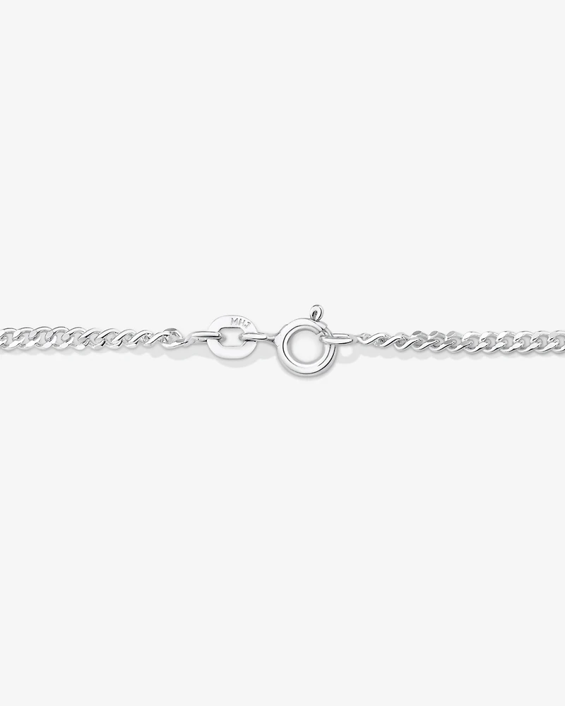 55cm (22") 1.5mm-2mm Width Curb Chain in Sterling Silver