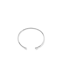 Pavé Set Cubic Zirconia Puff Heart Open Cuff Bangle in Sterling Silver