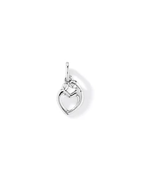 Pendentif en cœur mère-enfant en argent sterling