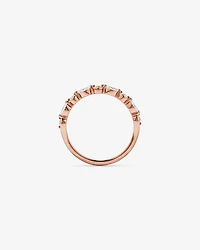 0.43TW Marquise and Round Brilliant Diamond Twist Wedding Ring 14kt Rose Gold