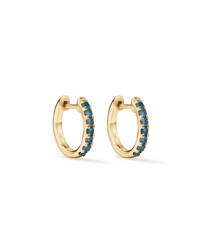 Créoles à topaze bleu de Londres en or jaune 10 carats