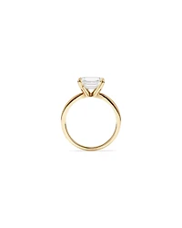 Bague de fiançailles en or jaune 14 carats avec un diamant solitaire East West taille émeraude 2,00
