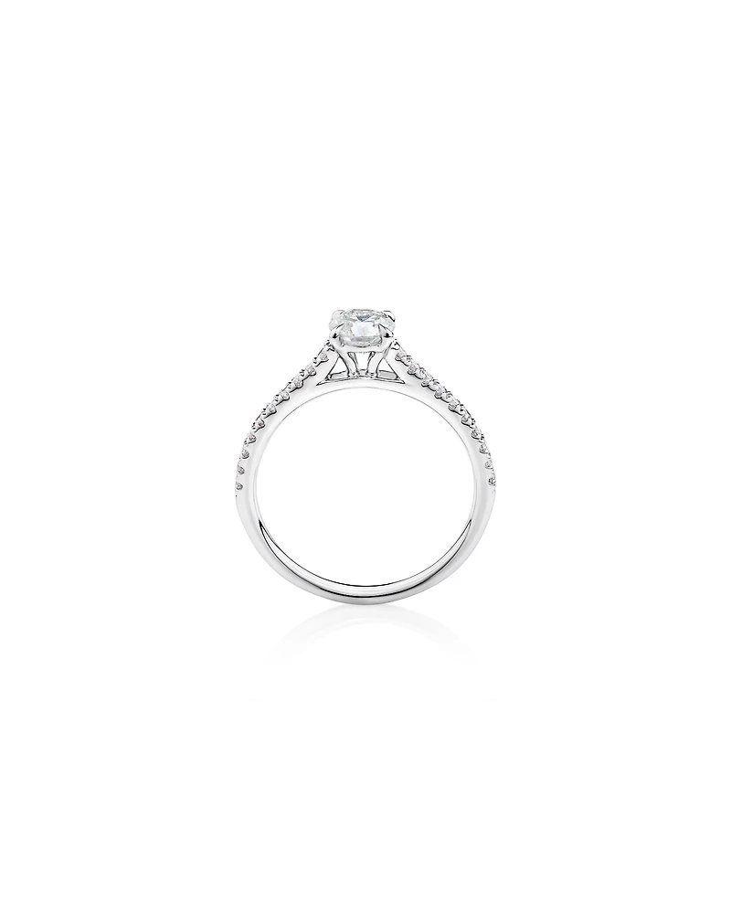 Engagement Ring with 0.78 Carat TW of Diamonds in 14kt White Gold