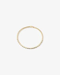0.35 Carat TW Diamond and Blue Sapphire Gemstone Flex Oval Bangle in 10kt Yellow Gold