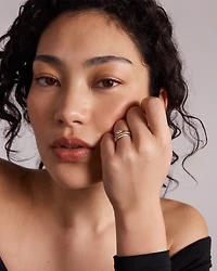 0.43 Carat TW Round Brilliant and Marquise Cut Laboratory-Grown Diamond Bypass Ring 10kt Yellow Gold