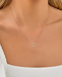 "O" Initial Necklace with 0.10 Carat TW of Diamonds in 10kt Yellow Gold