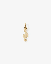 Treble Clef Pendant with Diamond Accent in 10kt Yellow Gold
