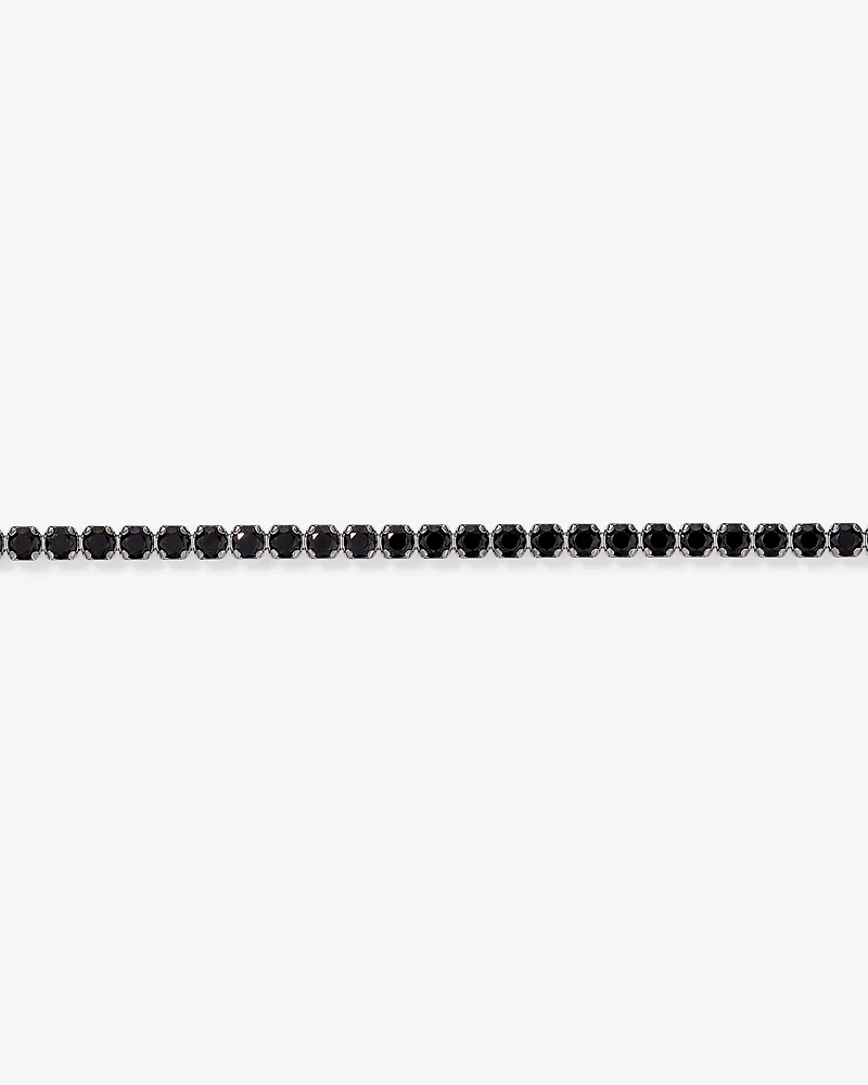 Bracelet de tennis en spinelle noir en argent sterling