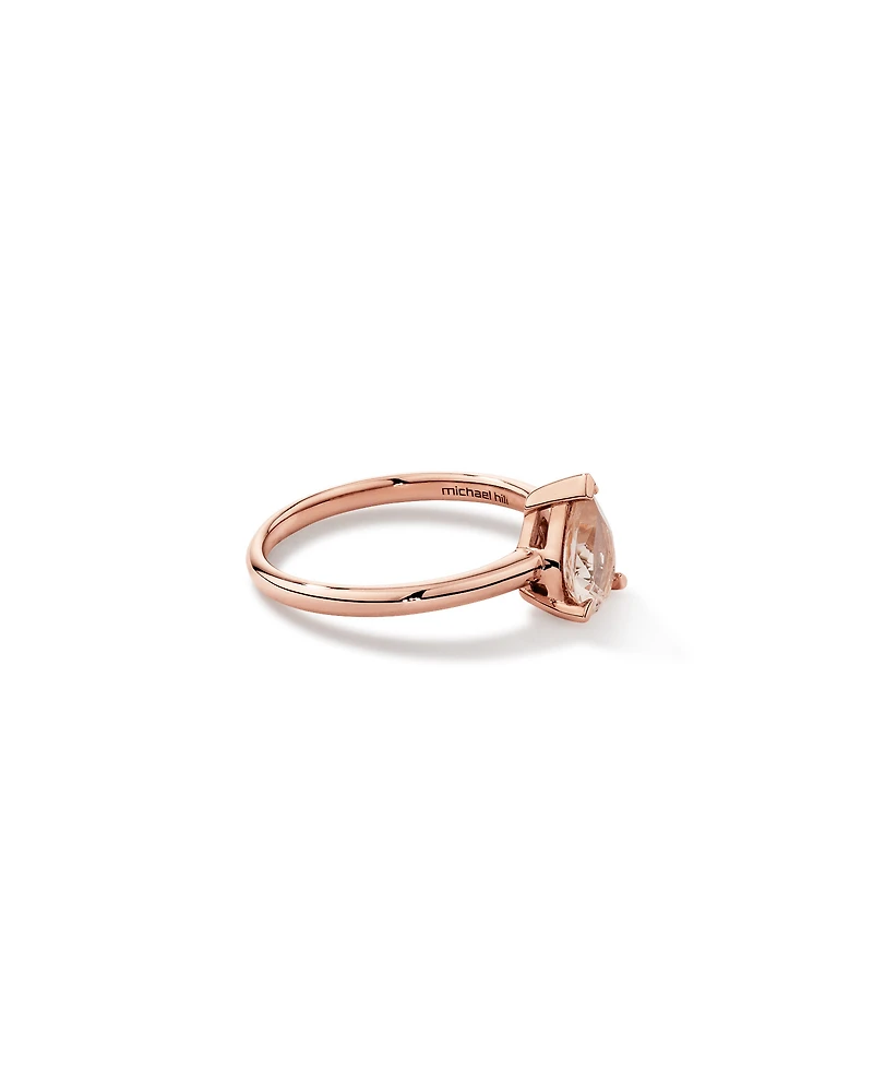 Solitaire Ring with Morganite in 10kt Rose Gold
