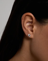 Boutons d'oreilles en argent sterling à zircons cubiques