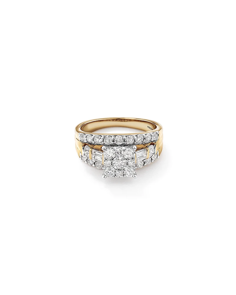 Engagement Ring with 1.75 Carat TW of Diamonds in 14kt White and Yellow Gold