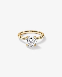 2.25 Carat Round Brilliant Laboratory-Grown Diamond Solitaire Ring 14kt Yellow Gold