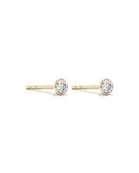 0.25 Carat TW Round Brilliant Diamond Solitaire Bezel Set Stud Earrings in 18kt Yellow Gold