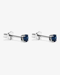 Australian Sapphire Round Stud Earrings in 10kt White Gold