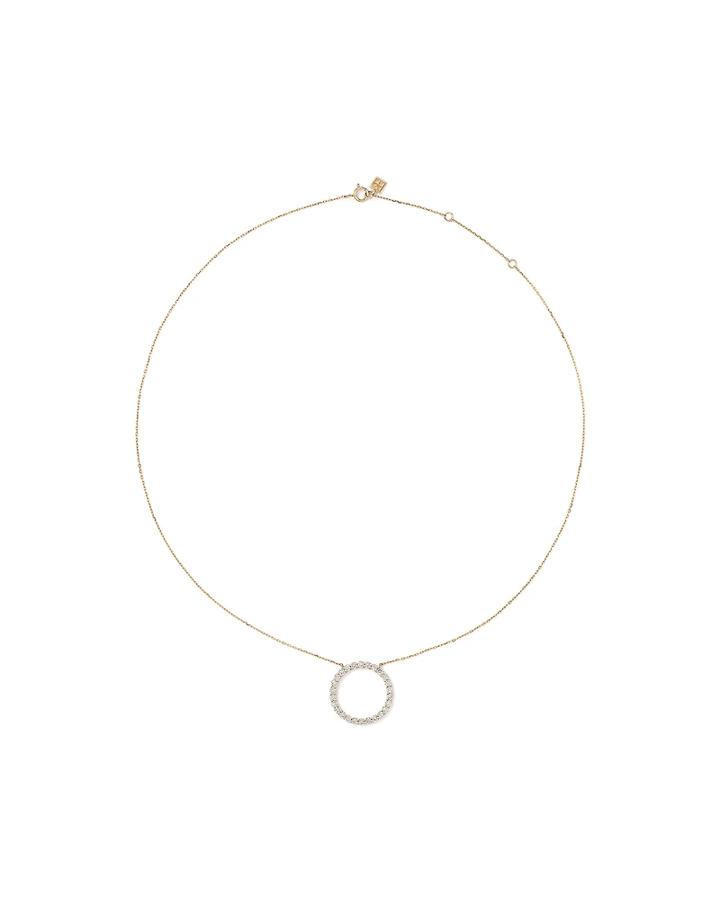 0.85 Carat TW Laboratory-Grown Diamond Circle Necklace in 10kt Yellow Gold