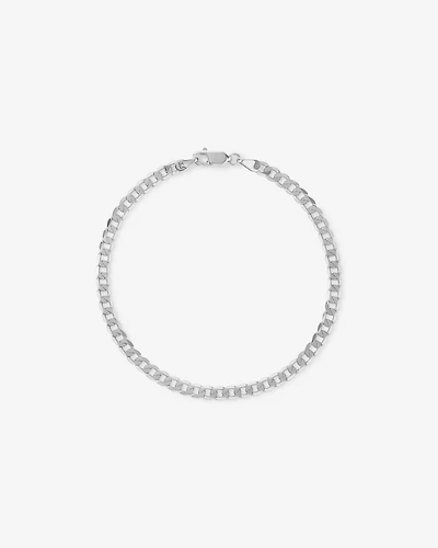 19cm (7.5") 3.75mm Flat Beveled Curb Bracelet in 10kt Gold