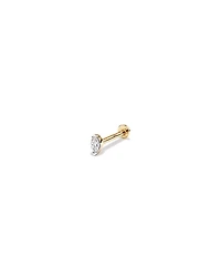 Marquise Diamond Stud Helix Earring in 10kt Yellow Gold