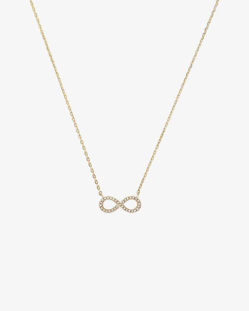 Infinity Necklace with Diamonds in 10kt Yellow Gold