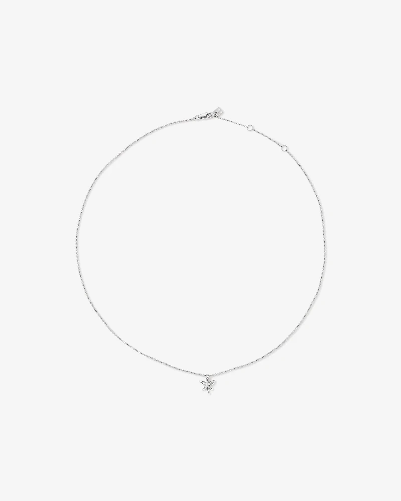 Open Wing Dragonfly Pendant Necklace in Sterling Silver