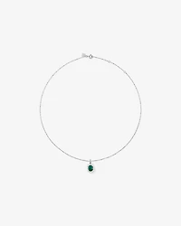 Created Emerald & .50 Carat TW Laboratory-Grown Diamond Halo Ring in 10kt White Gold