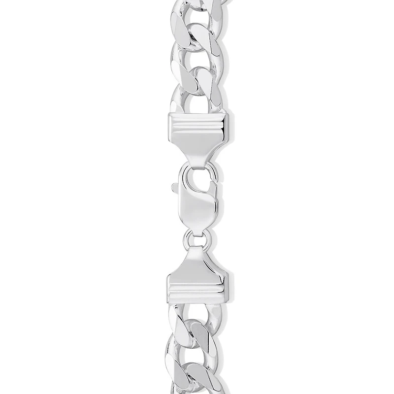 23cm (9.5") 10.9mm Width Men's Curb Bracelet in Sterling Silver